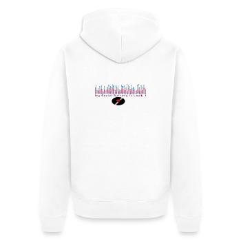 Mein Sozialakku ist leer - Unisex Premium Bio Zip Hoodie - Weiß - Hinten - Thijin (182cm)