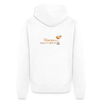 Ascorbinsäure - Unisex Premium Bio Zip Hoodie - Weiß - Hinten - Thijin (182cm)