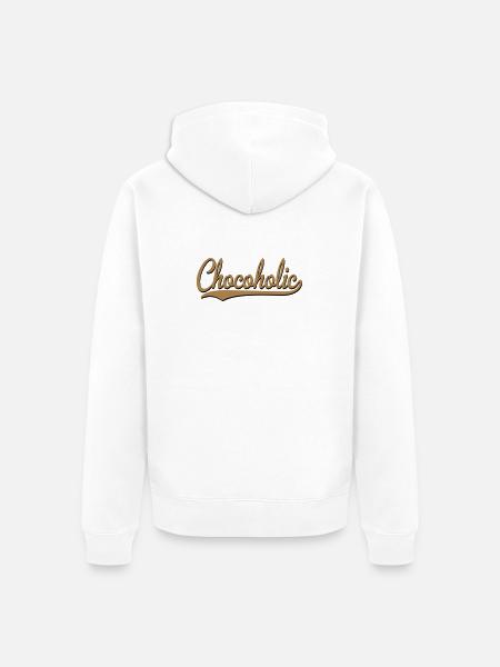 2541614 15352890 chocolate - Unisex Premium Organic Zip Hoodie - white