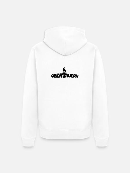 Obertauern Snowboard - Unisex Premium Organic Zip Hoodie - white