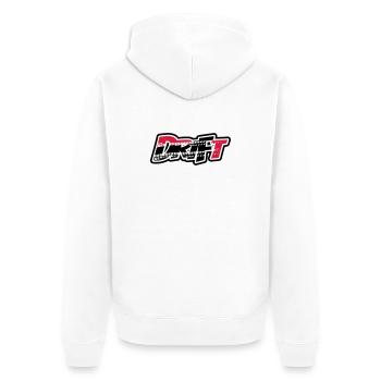 Drift Motorsport - Unisex Premium Bio Zip Hoodie - Weiß - Hinten - Thijin (182cm)