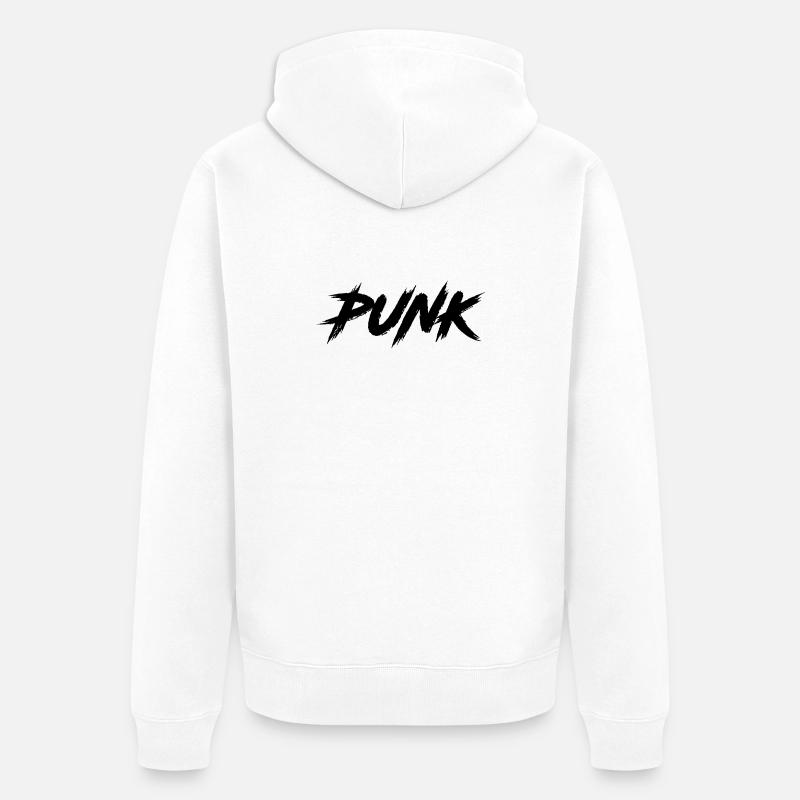 PUNK - Unisex Premium Bio Zip Hoodie - Weiß