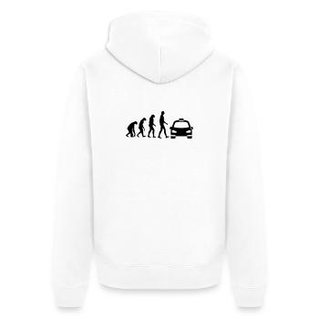 Taxi - Unisex Premium Bio Zip Hoodie - Weiß - Hinten - Thijin (182cm)