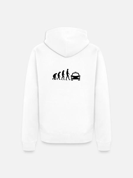 Taxi - Unisex Premium Organic Zip Hoodie - white