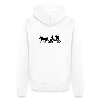 kutsche kutscher pferd geschenkidee - Unisex Premium Bio Zip Hoodie - Weiß - Hinten - Thijin (182cm)