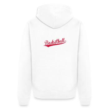 Basketball - Basket Ball - Game - Sport - Player - Unisex Premium Bio Zip Hoodie - Weiß - Hinten - Thijin (182cm)