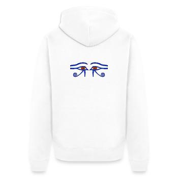 Protection amulet. Also: Eye of Horus. The "Holy Eye" - Unisex Premium Organic Zip Hoodie - white - Back - Thijin (182cm)
