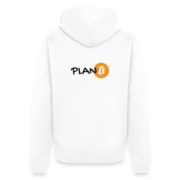 plan B - bitcoin Plan Bitcoin - Hoodl - Unisex Premium Organic Zip Hoodie - white - Back - Thijin (182cm)