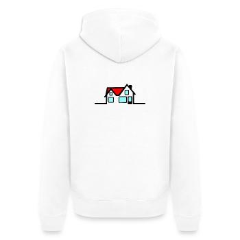 Haus - Unisex Premium Bio Zip Hoodie - Weiß - Hinten - Thijin (182cm)