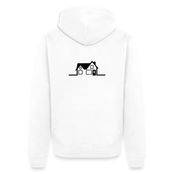 Logo des Hauses - Unisex Premium Bio Zip Hoodie - Weiß - Hinten - Thijin (182cm)