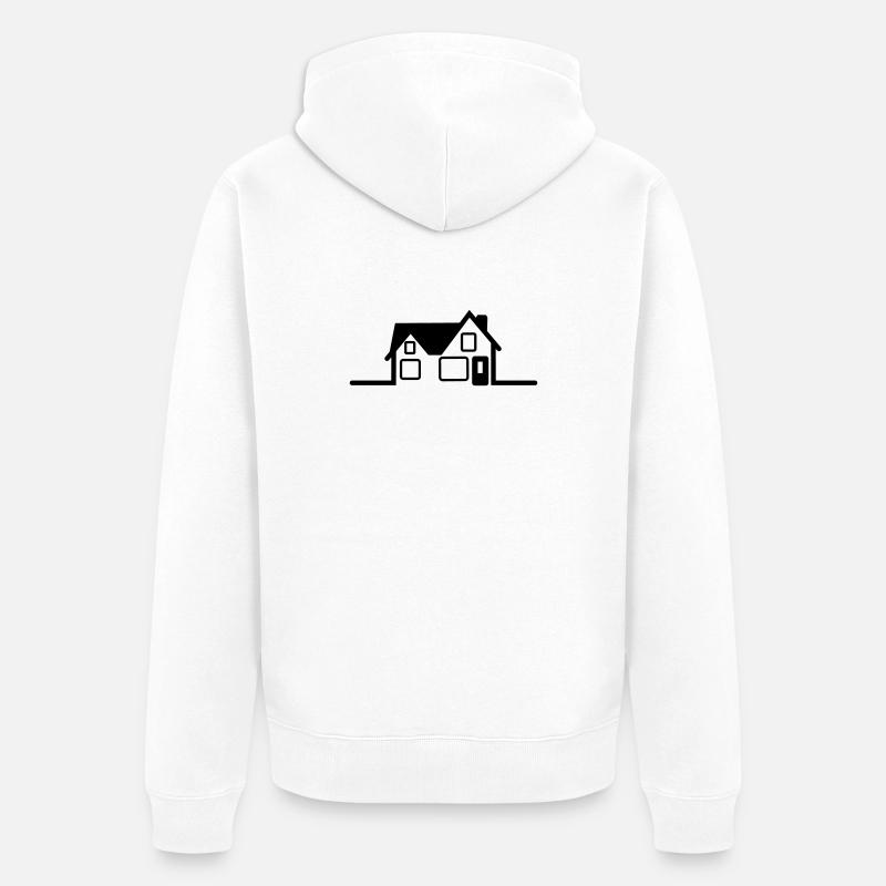 Logo de la maison - Veste à capuche bio Premium Unisexe - blanc