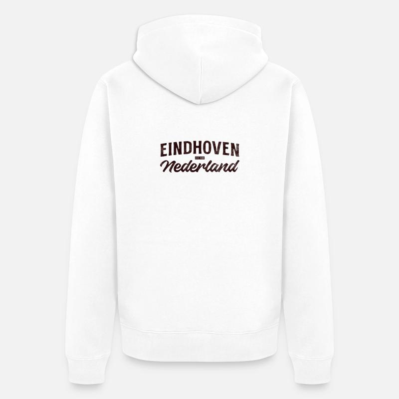 Eindhoven Nederland Script Logo - Veste à capuche bio Premium Unisexe - blanc