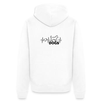 Herzschlag Herz Puls Dogs Hunde Hund Tiere Freunde - Unisex Premium Bio Zip Hoodie - Weiß - Hinten - Thijin (182cm)