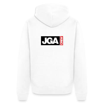 Bachelor Party Crew - Emblem - Unisex Premium Organic Zip Hoodie - white - Back - Thijin (182cm)