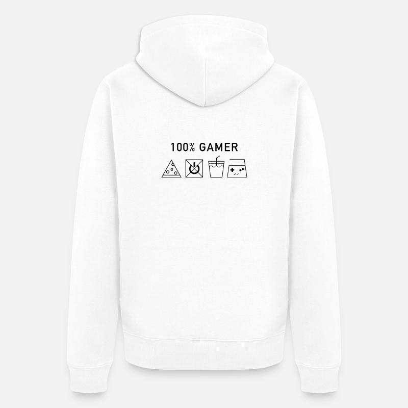 100 Gamer Version Noire - Veste à capuche bio Premium Unisexe - blanc