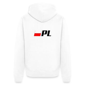 Polnische Flagge Patriotische PL - Unisex Premium Bio Zip Hoodie - Weiß - Hinten - Thijin (182cm)