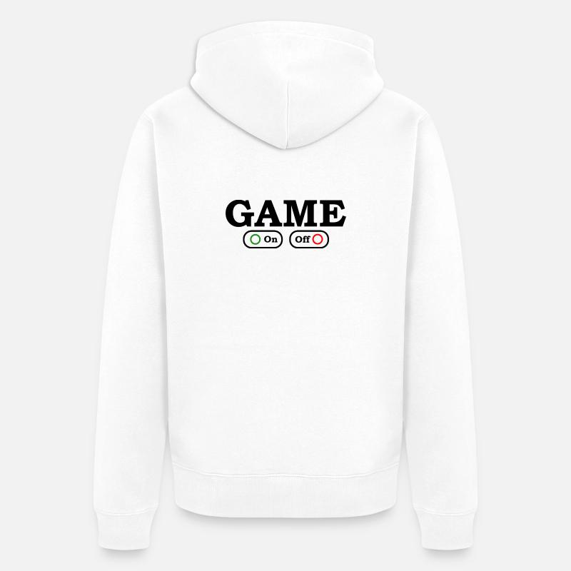 Mode de jeu : Activé/Désactivé - Veste à capuche bio Premium Unisexe - blanc