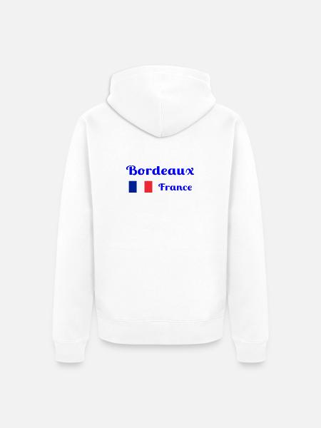 Bordeaux France- Stylish prints - Unisex Premium Organic Zip Hoodie - white