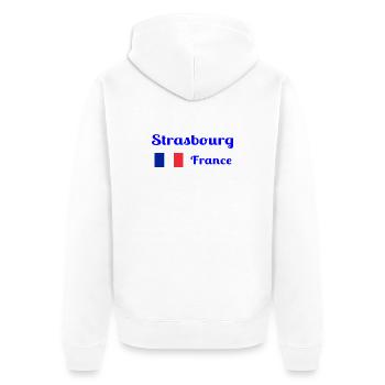 Straßburg Frankreich - Stilvolle Drucke - Unisex Premium Bio Zip Hoodie - Weiß - Hinten - Thijin (182cm)