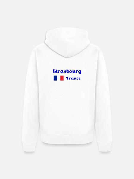 Strasbourg France- Stylish prints - Unisex Premium Organic Zip Hoodie - white
