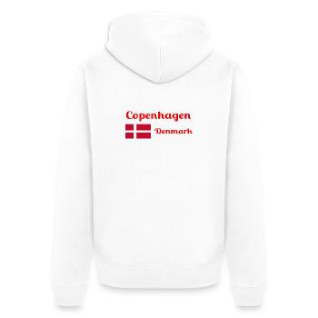 Copenhagen Denmark - Stylish prints - Unisex Premium Organic Zip Hoodie - white - Back - Thijin (182cm)