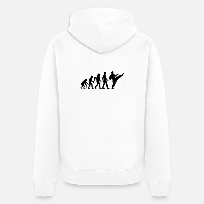 Karaté Évolution - Veste à capuche bio Premium Unisexe - blanc