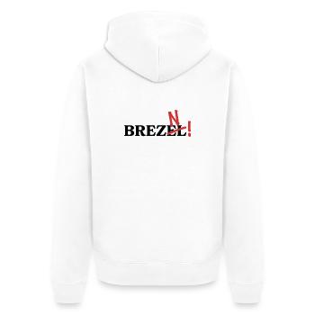 Es heißt Brezn! - Unisex Premium Bio Zip Hoodie - Weiß - Hinten - Thijin (182cm)