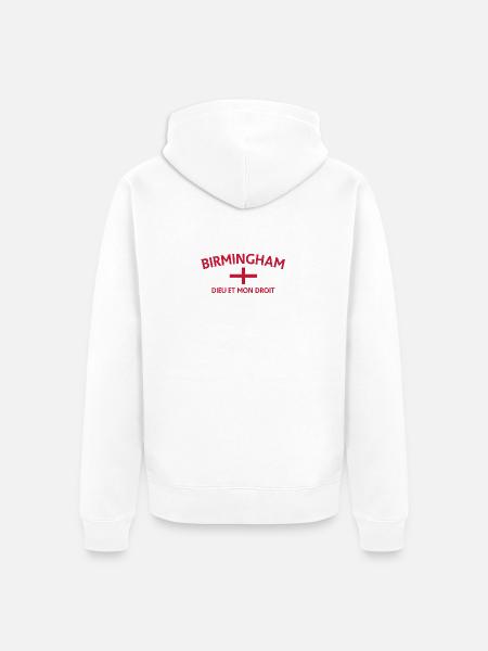 Birmingham Banner Dieu et Mon Droit - Unisex Premium Organic Zip Hoodie - white