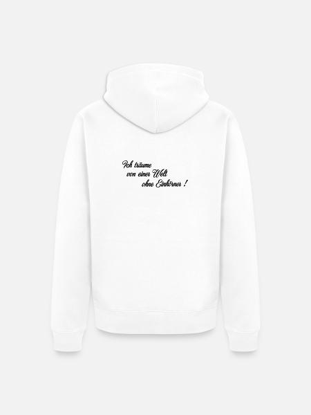 Welt ohne Einhoerner - Unisex Premium Bio Zip Hoodie - Weiß