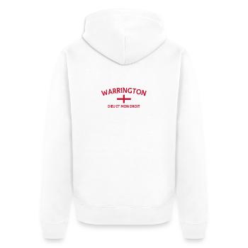 Erbe des Warrington Cross - Unisex Premium Bio Zip Hoodie - Weiß - Hinten - Thijin (182cm)
