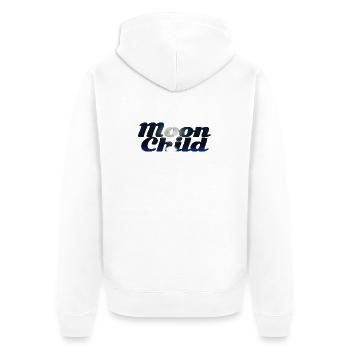 Mondkind-Silhouette-Design - Unisex Premium Bio Zip Hoodie - Weiß - Hinten - Thijin (182cm)