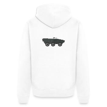 Military tank - Unisex Premium Organic Zip Hoodie - white - Back - Thijin (182cm)