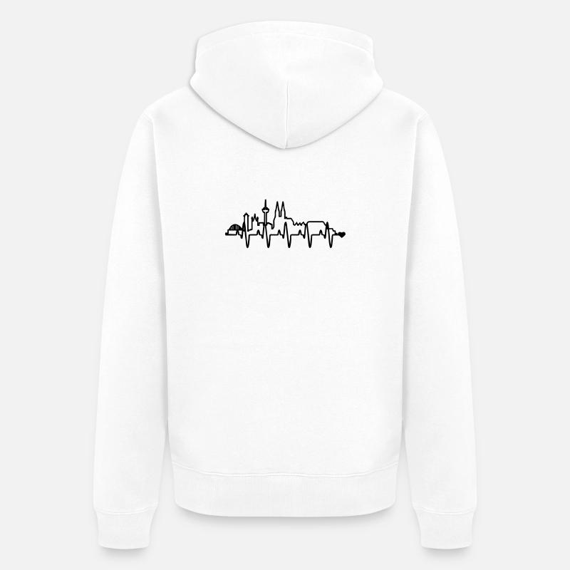 Koeln_skyline_herzschlag - Veste à capuche bio Premium Unisexe - blanc