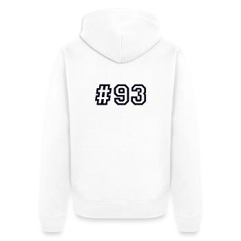 1993 Hashtag 93 - Veste à capuche bio Premium Unisexe - blanc - Dos - Thijin (182cm)