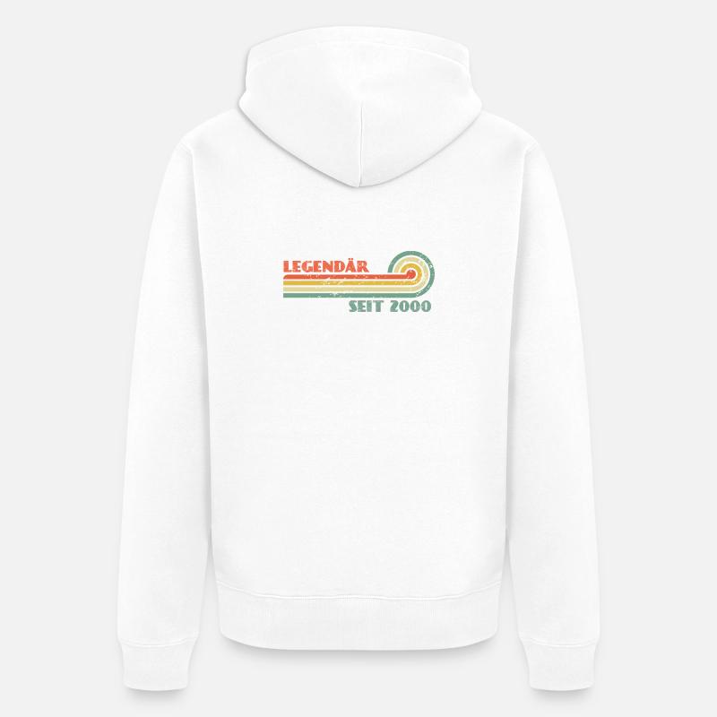 Legendär Seit 2000 Retro Rainbow - Unisex Premium Bio Zip Hoodie - Weiß