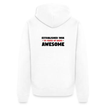 Established 1956 70 Jahre Awesome Geburtstag - Unisex Premium Bio Zip Hoodie - Weiß - Hinten - Thijin (182cm)