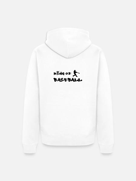 The King of Baseball - Unisex Premium Organic Zip Hoodie - white