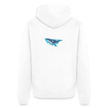 Buckelwal für Meeresliebhaber - Unisex Premium Bio Zip Hoodie - Weiß - Hinten - Thijin (182cm)