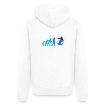 Modernes Snowboard Artwork - Unisex Premium Bio Zip Hoodie - Weiß - Hinten - Thijin (182cm)