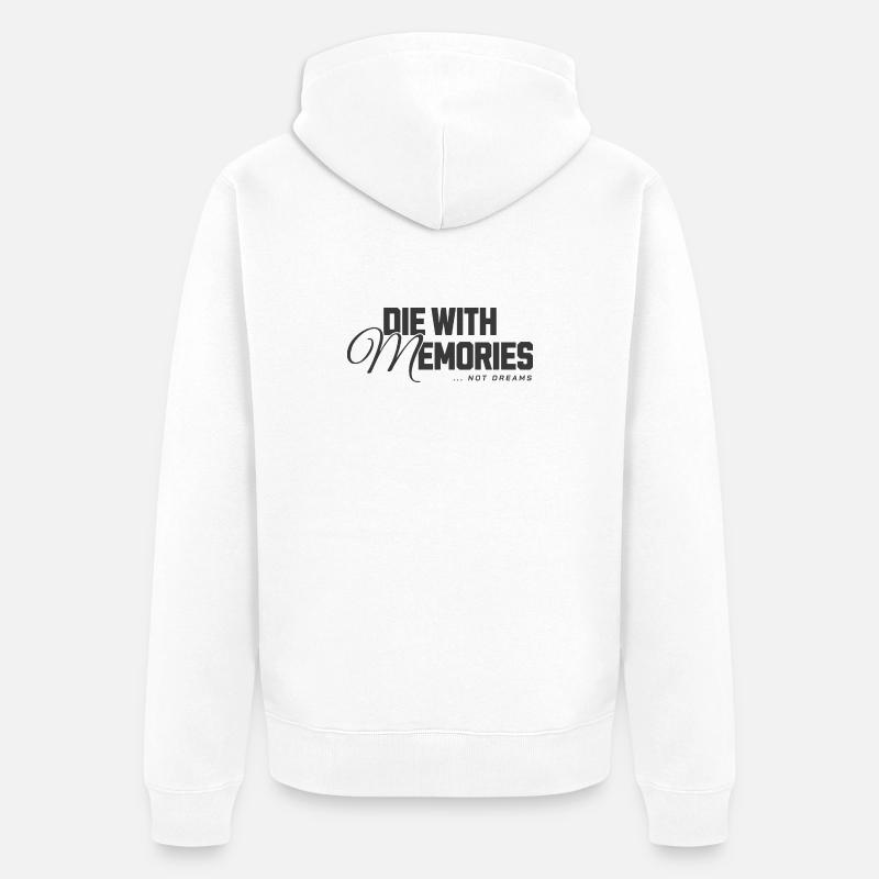 Déclaration de Mort avec des souvenirs et non des rêves - Veste à capuche bio Premium Unisexe - blanc