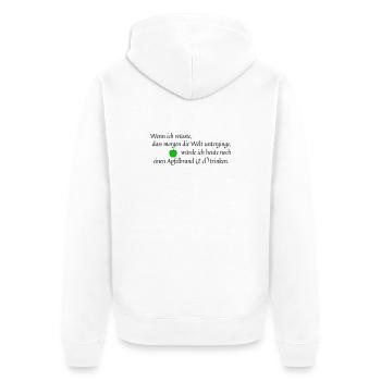 Si je le savais - Veste à capuche bio Premium Unisexe - blanc - Dos - Thijin (182cm)