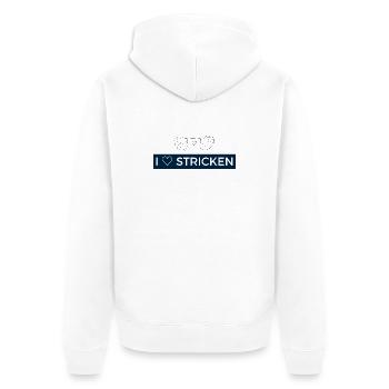 J’adore tricoter - j’adore tricoter - Veste à capuche bio Premium Unisexe - blanc - Dos - Thijin (182cm)