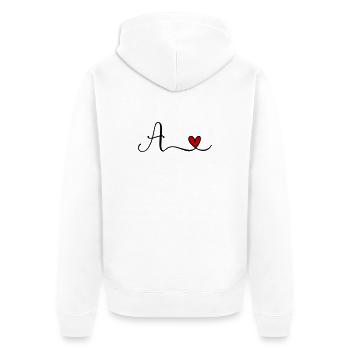 A - Unisex Premium Bio Zip Hoodie - Weiß - Hinten - Thijin (182cm)