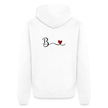 B - Unisex Premium Bio Zip Hoodie - Weiß - Hinten - Thijin (182cm)