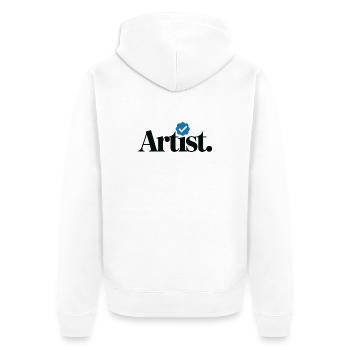 Verifizierter Künstler Lustig - Unisex Premium Bio Zip Hoodie - Weiß - Hinten - Thijin (182cm)