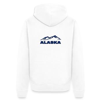 ALASKA - Unisex Premium Bio Zip Hoodie - Weiß - Hinten - Thijin (182cm)