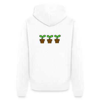 Garten - Unisex Premium Bio Zip Hoodie - Weiß - Hinten - Thijin (182cm)