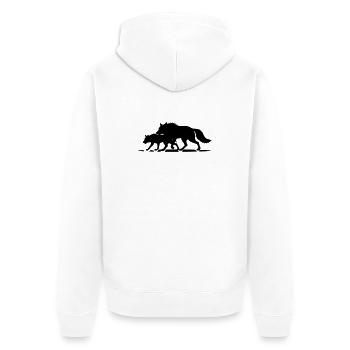 T-shirt Loups Meute - Wolf Pack Strength - Unisex Premium Organic Zip Hoodie - white - Back - Thijin (182cm)