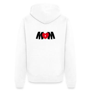 mom heart - Unisex Premium Organic Zip Hoodie - white - Back - Thijin (182cm)