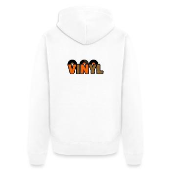 Vinyl Lettering Retro Music Nerd - Unisex Premium Organic Zip Hoodie - white - Back - Thijin (182cm)